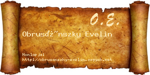 Obrusánszky Evelin névjegykártya